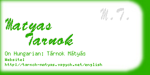 matyas tarnok business card